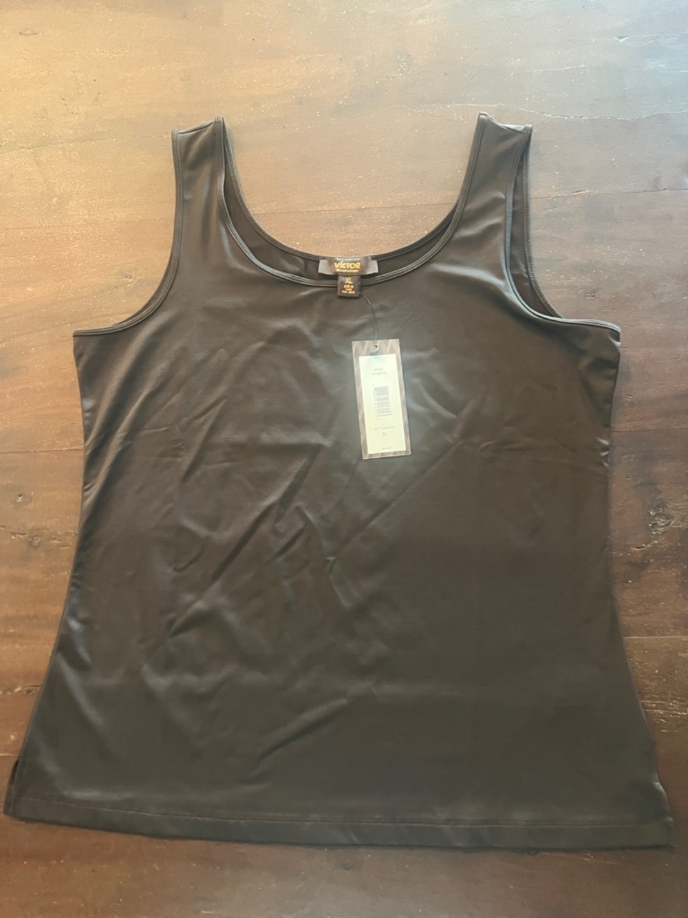 Victor Alfaro Black Scoop Neck Tank Top - Size XL